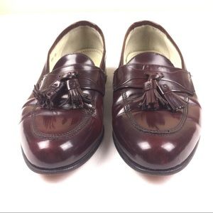 Florsheim leather burgundy tassel formal loafer 9D